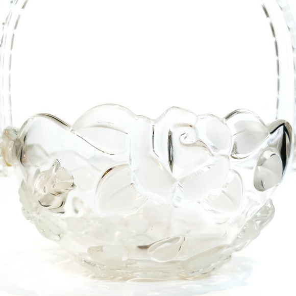 Original Waltherglas Made Germany Glass Rose Decorative Bowl Dish Frosted Floral - Picture 13 of 15